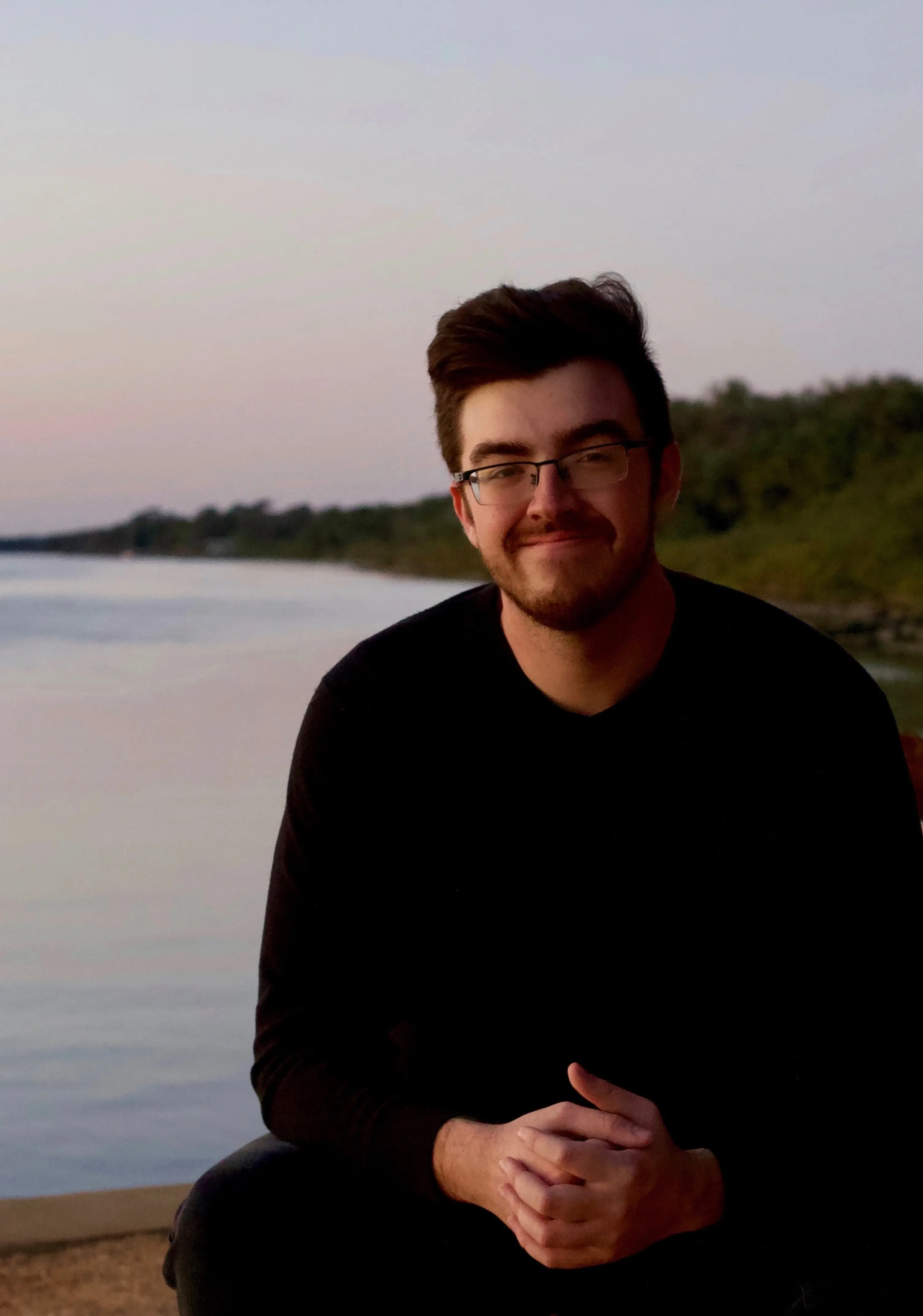 David Cote outdoors near the water